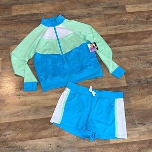 Avia Sports jumpsuit swimwear activity windbreaker short jacket set size XXL(18)